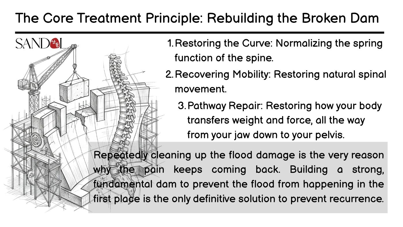 Damage repair and dam rebuilding carried out at the same time