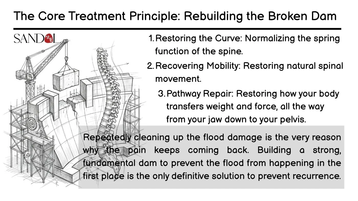 Damage repair and dam rebuilding carried out at the same time