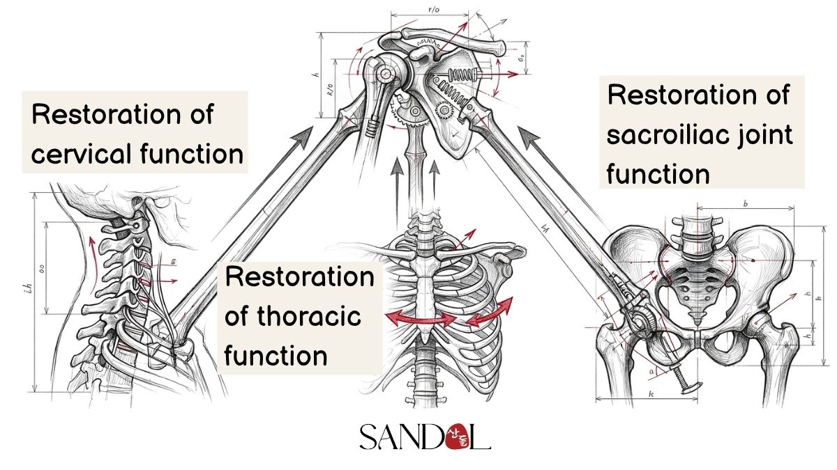 Three prerequisites for shoulder treatment — restoring the cervical curve, thoracic mobility, and sacroiliac joint movement