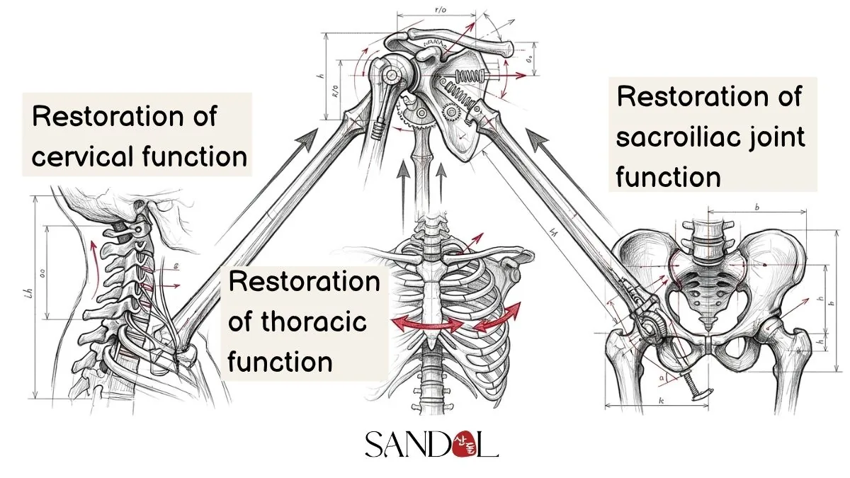 Three prerequisites for shoulder treatment — restoring the cervical curve, thoracic mobility, and sacroiliac joint movement