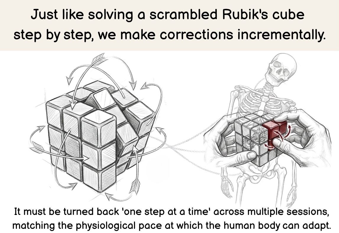 Custom treatment 2 — repeated correction, like solving a cube
